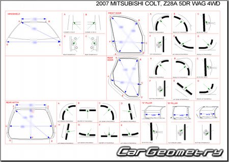 Mitsubishi Colt (Z20) 2002-2012 (RH Japanese market) Body dimensions