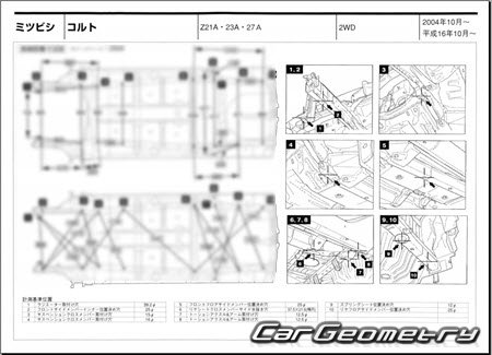 Mitsubishi Colt (Z20) 2002-2012 (RH Japanese market) Body dimensions