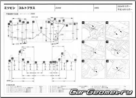 Mitsubishi Colt Plus 2004-2012 (RH Japanese market) Body dimensions