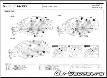 Mitsubishi Colt Plus 2004-2012 (RH Japanese market) Body dimensions