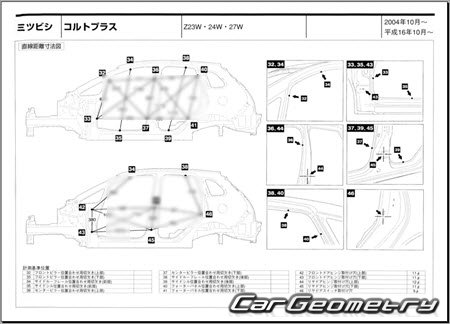 Mitsubishi Colt Plus 2004-2012 (RH Japanese market) Body dimensions