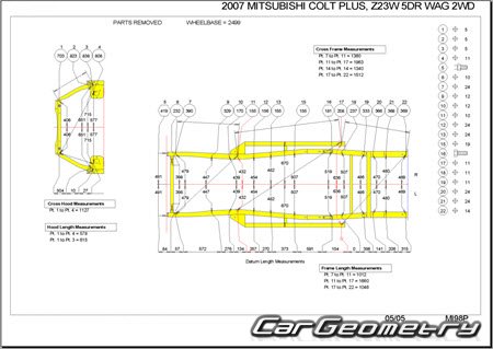 Mitsubishi Colt Plus 2004-2012 (RH Japanese market) Body dimensions