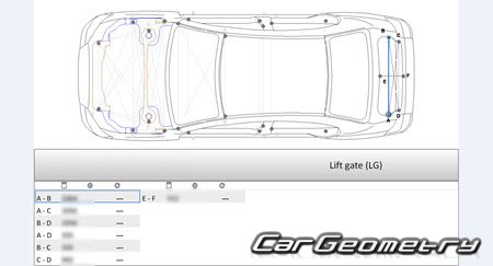 Mitsubishi Galant Fortis (CY4A) 2007-2015 (RH Japanese market) Body dimensions