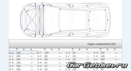 Mitsubishi Galant Fortis Sportback (CX4A) 2008-2015 (RH Japanese market) Body dimensions