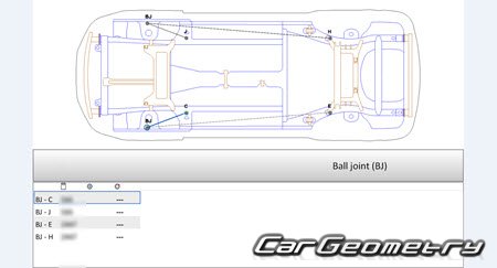 Mitsubishi Galant Fortis Sportback (CX4A) 2008-2015 (RH Japanese market) Body dimensions