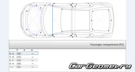 Mitsubishi Galant Fortis Sportback (CX4A) 2008-2015 (RH Japanese market) Body dimensions