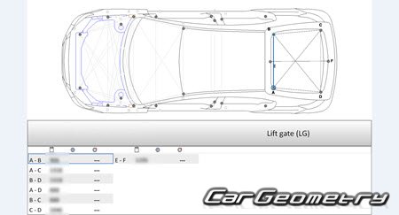 Mitsubishi Galant Fortis Sportback (CX4A) 2008-2015 (RH Japanese market) Body dimensions