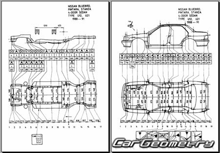 Nissan Bluebird (U12) 19871991 (RH Japanese market) Body dimensions