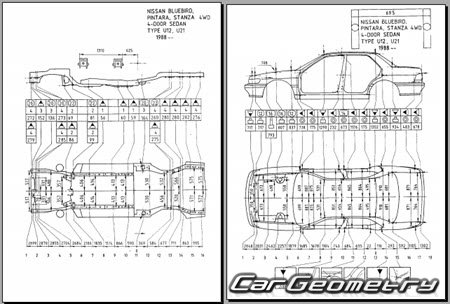 Nissan Bluebird (U12) 19871991 (RH Japanese market) Body dimensions