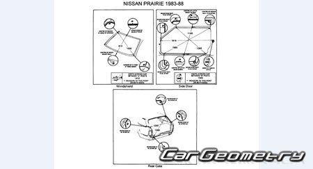 Nissan Prairie (M10) 1982-1988 (RH Japanese market) Body dimensions