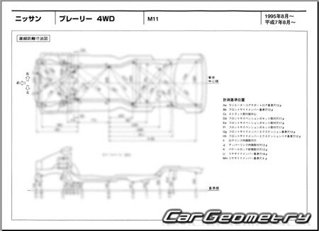 Nissan Prairie Joy (M11) 19951998 (RH Japanese market) Body dimensions