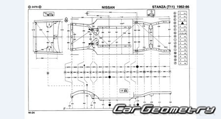 Nissan Auster & Stanza & Violet (T11) 1981-1986 (RH Japanese market) Body dimensions