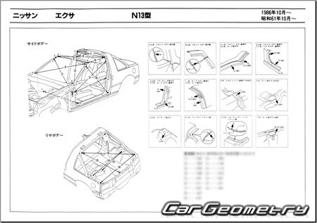 Nissan Pulsar & Langley & Liberta Villa (N13) 19861990 (RH Japanese market) Body dimensions