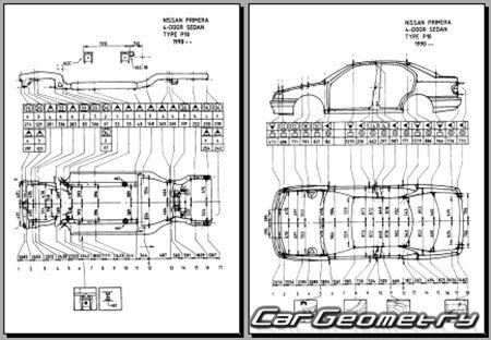 Nissan Primera (P10) 19901995 (RH Japanese market) Body dimensions