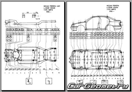 Nissan Primera (P10) 19901995 (RH Japanese market) Body dimensions