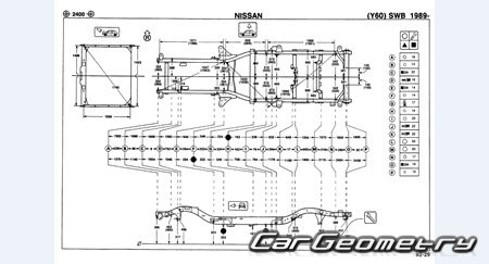 Nissan Safari (Y60) 1987-1997 (RH Japanese market) Body dimensions