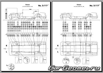 Nissan Cedric & Gloria (Y33) 1995-1999 (RH Japanese market) Body dimensions