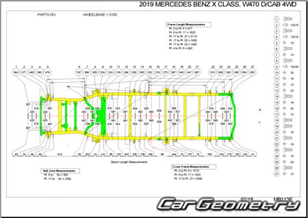 Mercedes X-Class (C470) 20172020 Body dimensions