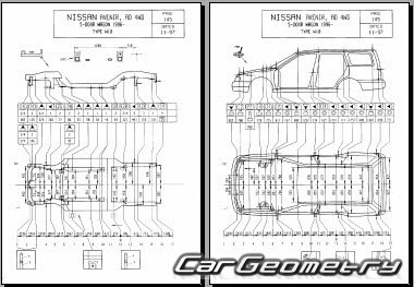 Nissan Avenir (W10) 19901995 (RH Japanese market) Body dimensions