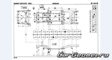 Nissan AD Wagon & Sunny California (Y10) 1990-1999 (RH Japanese market) Body dimensions