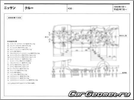 Nissan Crew (K30) 1993-2009 (RH Japanese market) Body dimensions