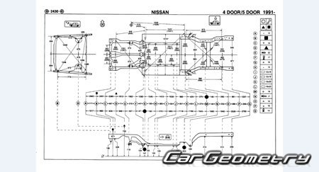 Nissan Pulsar (N14) 19901994 (RH Japanese market) Body dimensions