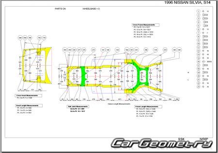 Nissan Silvia (S14) 1993-1998 (RH Japanese market) Body dimensions