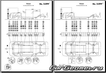 Nissan Sunny & Lucino (B14) 1993-1999 (RH Japanese market) Body dimensions