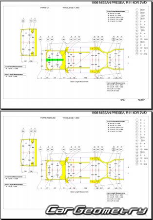 Nissan Presea (R11) 1995-2000 (RH Japanese market) Body dimensions