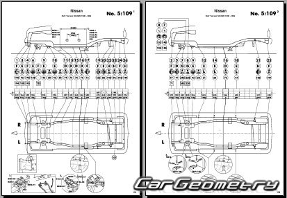 Nissan Terrano & Terrano Regulus (R50) 1996-2002 (RH Japanese market) Body dimensions