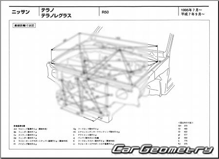 Nissan Terrano & Terrano Regulus (R50) 1996-2002 (RH Japanese market) Body dimensions