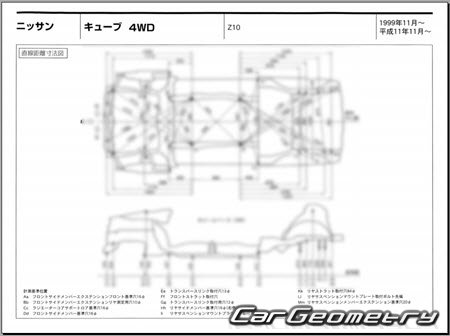 Nissan Cube (Z10) 1998-2002 (RH Japanese market) Body dimensions