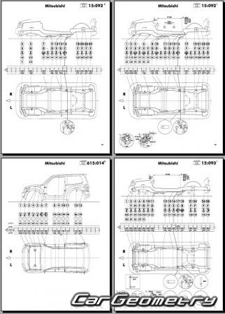 Mitsubishi Pajero III (3DR 5DR) 1999-2006 (RH Japanese market) Body dimensions