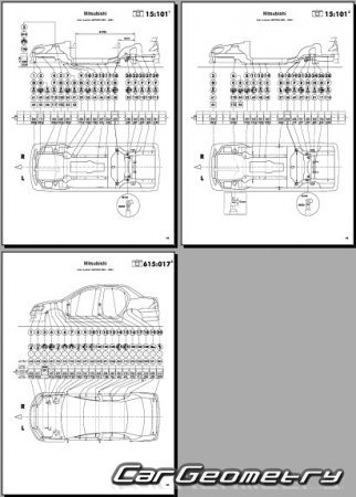 Mitsubishi Lancer Cedia (CS2A CS5A) 2000-2003 (RH Japanese market) Body dimensions