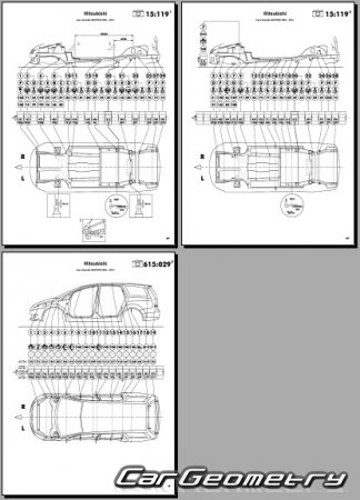 Mitsubishi Grandis (NA4W) 2003-2009 (RH Japanese market) Body dimensions