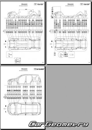 Mitsubishi Outlander (CW5W) 2005-2012 (RH Japanese market) Body dimensions