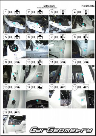 Mitsubishi Outlander (CW5W) 2005-2012 (RH Japanese market) Body dimensions