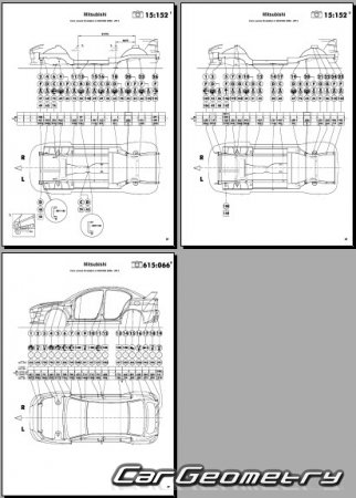 Mitsubishi Lancer Evolution X (CZ4A) 2007-2016 (RH Japanese market) Body dimensions