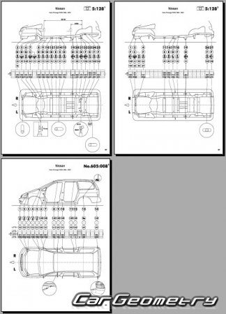 Nissan Bassara & Presage (U30) 1997-2003 (RH Japanese market) Body dimensions