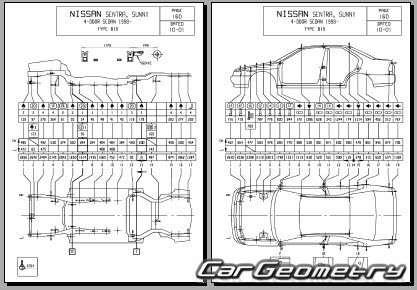 Nissan Sunny (B15) 1998-2004 (RH Japanese market) Body dimensions