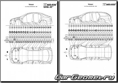 Nissan Primera (P12) 2001-2005 (RH Japanese market) Body dimensions