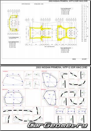 Nissan Primera (P12) 2001-2005 (RH Japanese market) Body dimensions