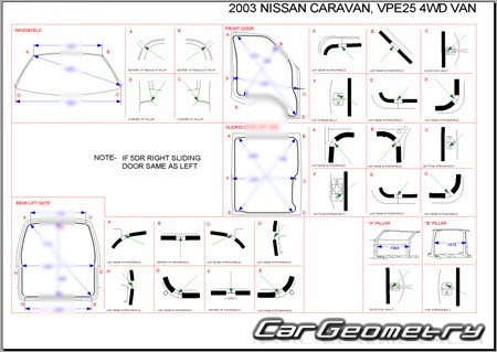 Nissan Caravan (E25) 2001-2012 (RH Japanese market) Body dimensions