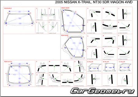 Nissan X-Trail (T30) 2000-2007 (RH Japanese market) Body dimensions