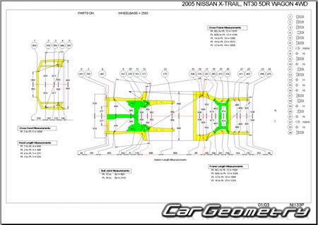 Nissan X-Trail (T30) 2000-2007 (RH Japanese market) Body dimensions