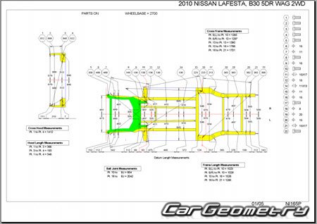 Nissan Lafesta (B30) 2004-2012 (RH Japanese market) Body dimensions