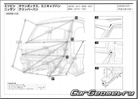 Nissan Clipper Van (U71V U72V) 20032011 (RH Japanese market) Body dimensions