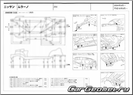 Nissan Murano (Z50) 20042008 (RH Japanese market) Body dimensions