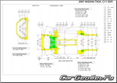 Nissan Tiida (C11) 2004-2012 (RH Japanese market) Body dimensions