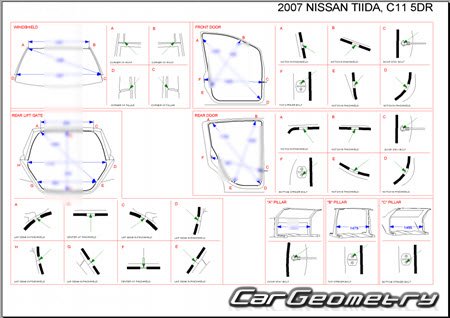 Nissan Tiida (C11) 2004-2012 (RH Japanese market) Body dimensions